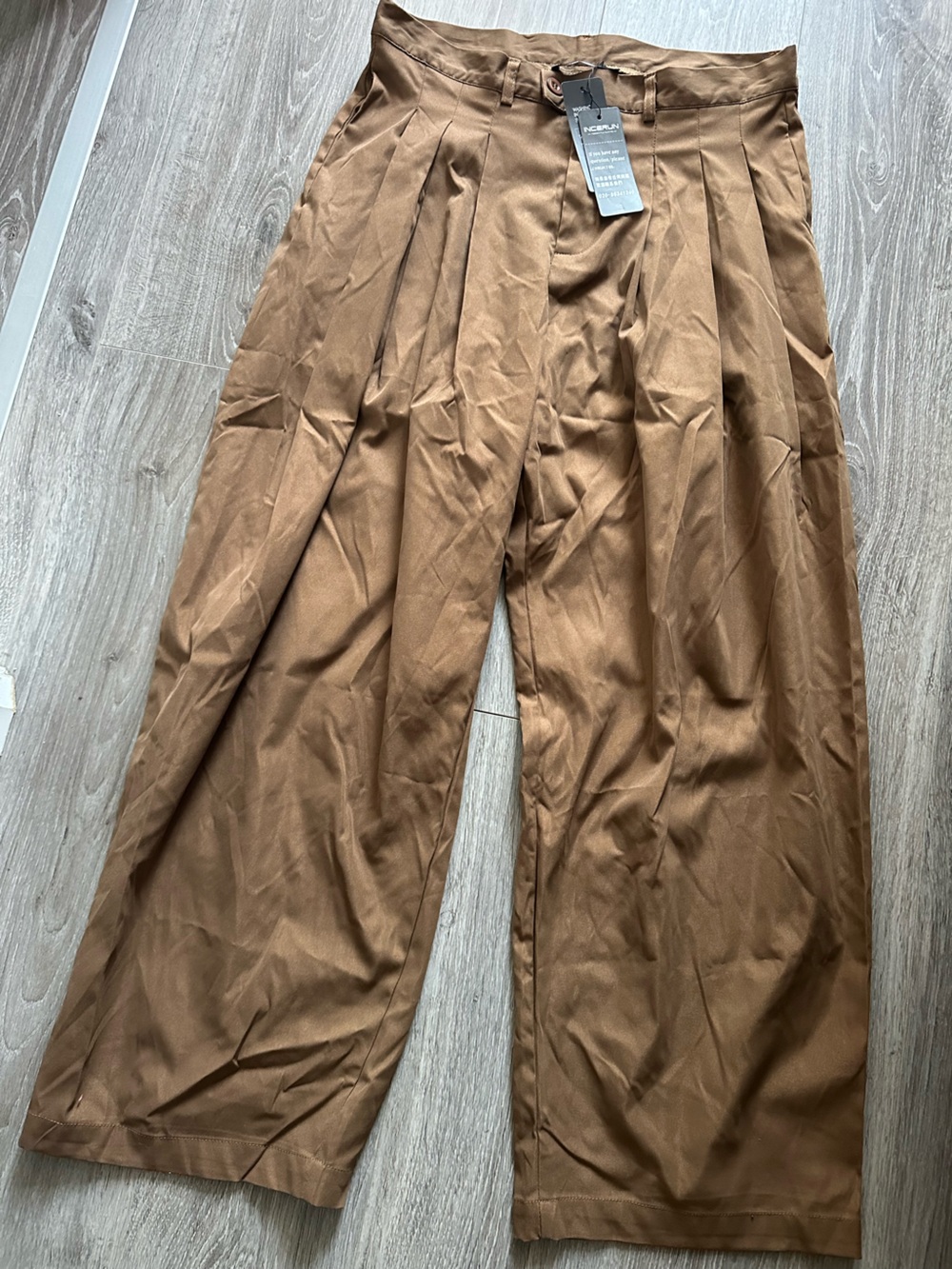 Incerun women’s Casual Brown Pants - Classic Straight Fit